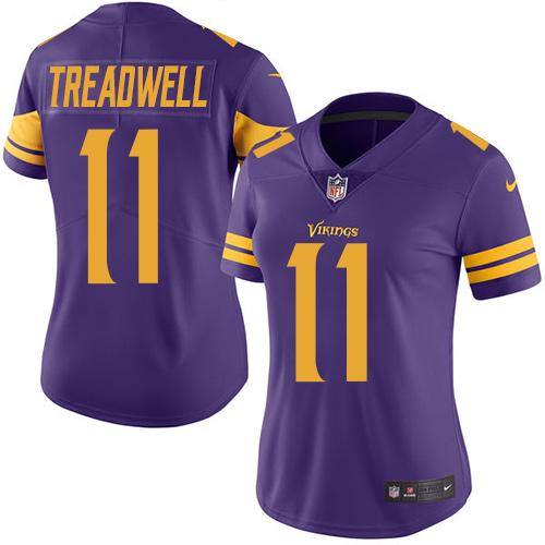 Women's Minnesota Vikings #11 Laquon Treadwell Purple Stitched Jersey(Run Small)